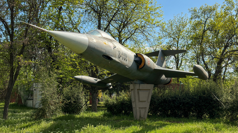 F-104 on display in field