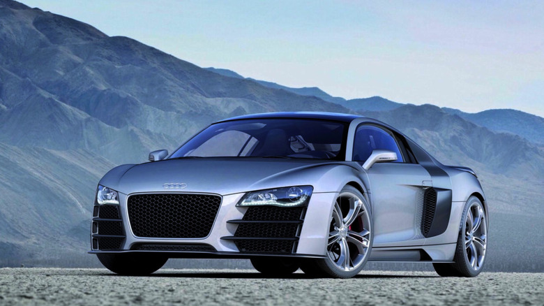 audi r8 v12 diesel front 3/4th shot