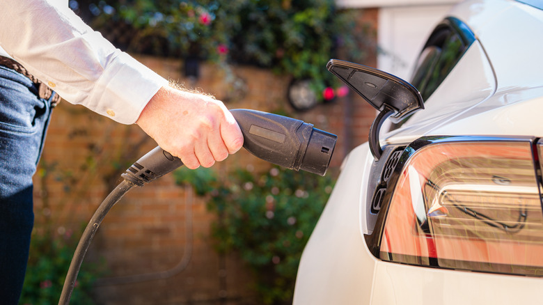 electric vehicle being charged