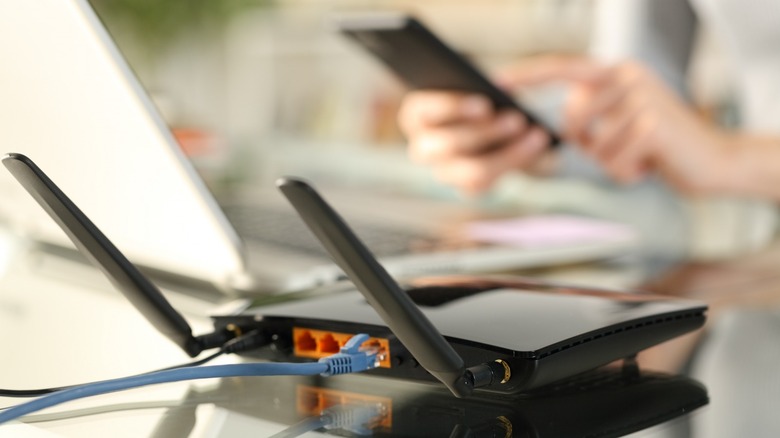 wi-fi router on desk