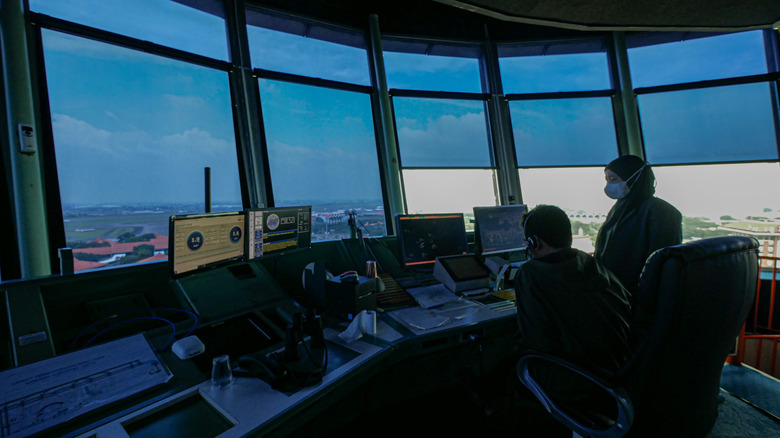 View of air traffic control office