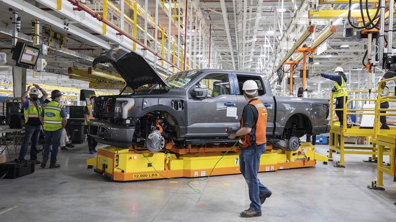 F-150 Lightning production line