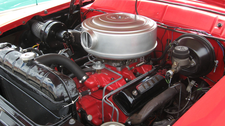 Ford Y-Block V8 engine in a 1956 Fairlane Sunliner