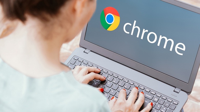 Chrome logo on computer screen