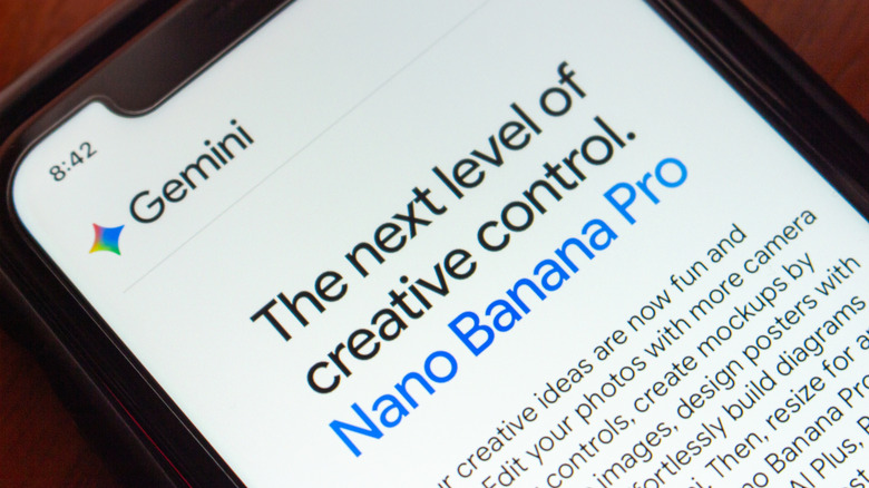 Phone screen shows Google Gemini interface promoting Nano Banana Pro.