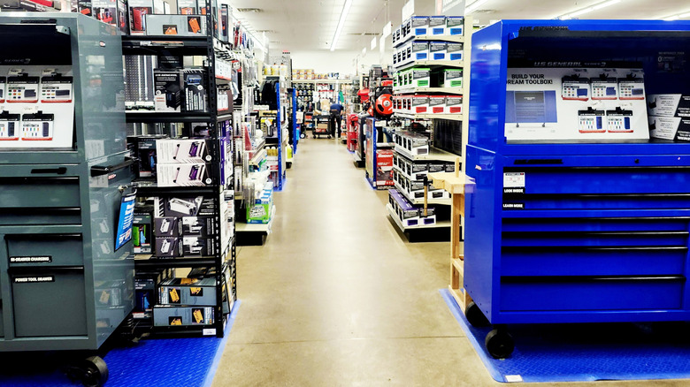 The interior of a Harbor Freight storefront