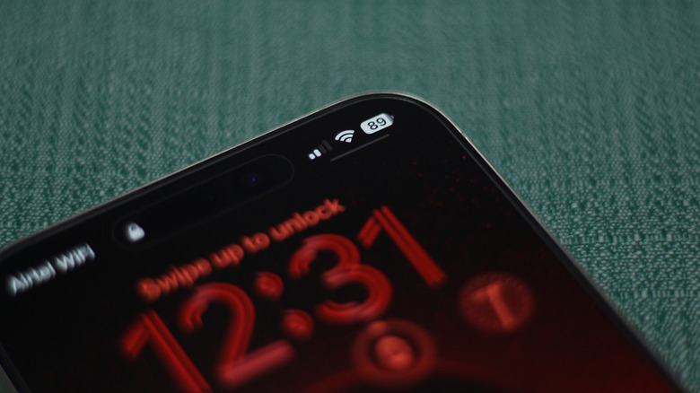 Battery percentage on an iPhone