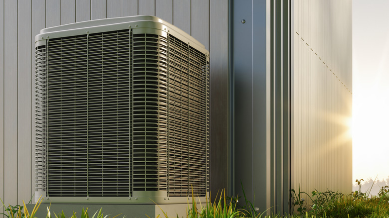 An air conditioning unit outside of a building.