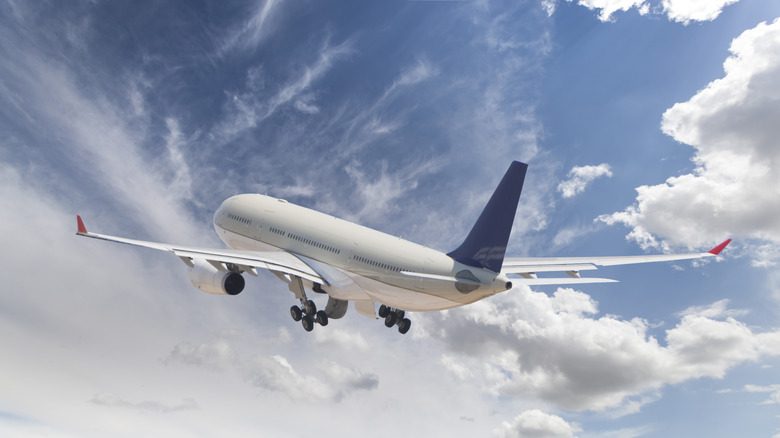 commerial jet against the sky