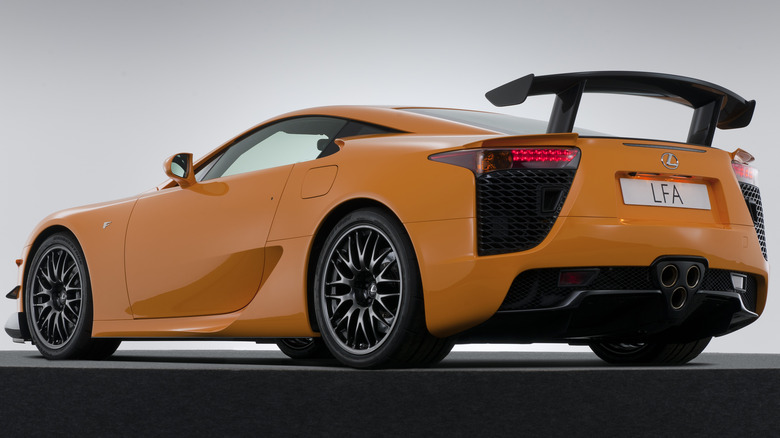 An orange Lexus LFA.