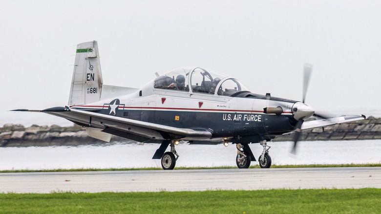 A T-6 Texan II on runway