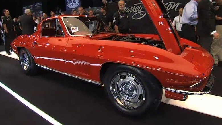 Red 1967 L88 Corvette at auction, close-up from front-right