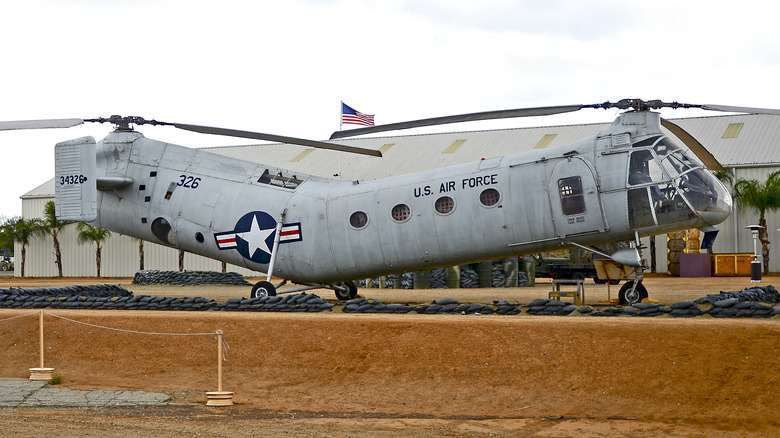 A Piasecki H-21B Workhorse on display outdoors