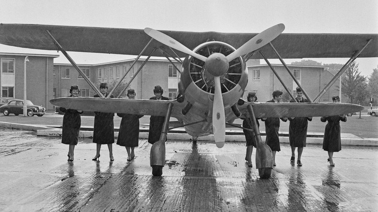 WRAF members with a WW2 Italian Fiat CR.42 Falco