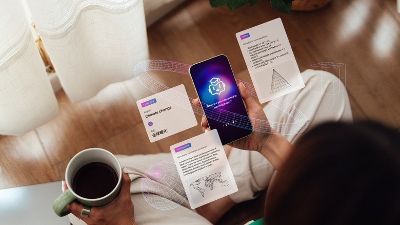 Person using an AI app on a phone