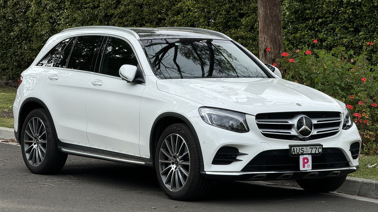 White 2017 Mercedes-Benz GLC 250D parked on the side of the road