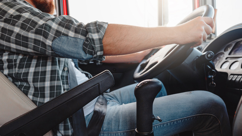 Truck driver with manual transmission