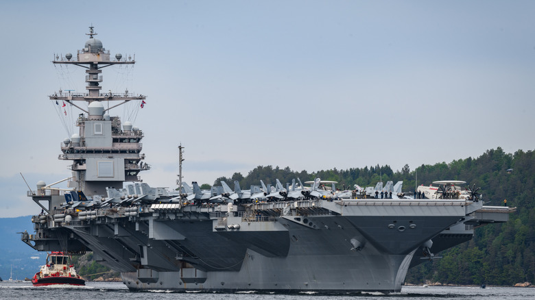 U.S.S. Gerald R. Ford on the water.
