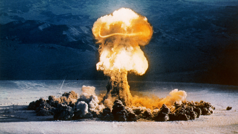 Mushroom cloud from nuclear bomb test