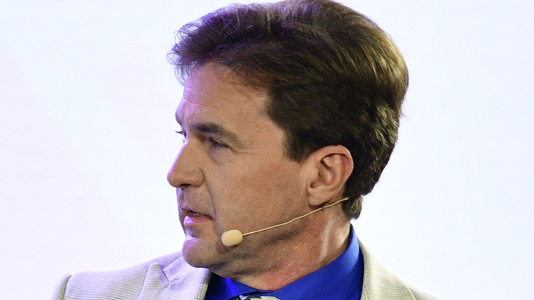 Craig Wright presenting at a crypto conference