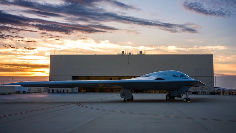 B-21 Raider in front of hanger