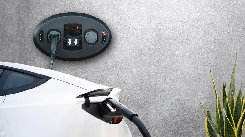 in-home charger charging car