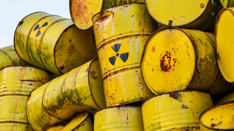 Radioactive waste barrels