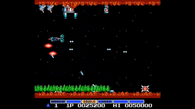 Gradius gameplay with Konami code