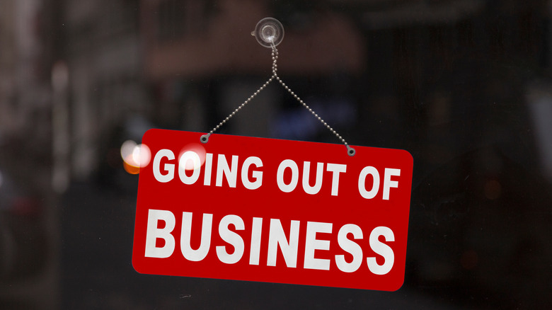 'going out business' sign 