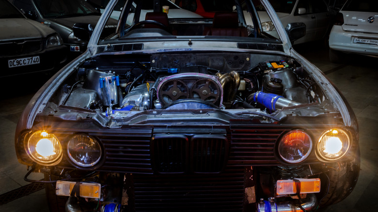 Highly modified BMW E30 3-Series.
