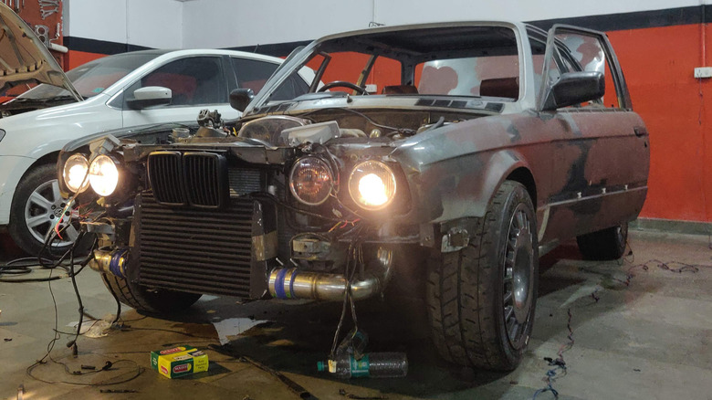 BMW E30 3-Series Project disassembled.
