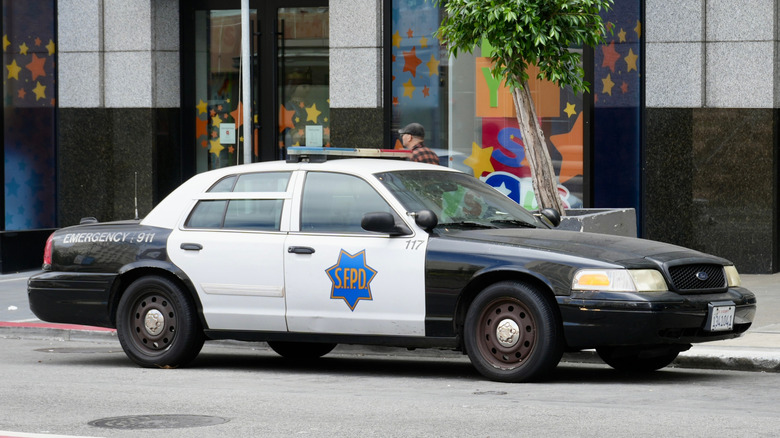 SFPD Crown Victoria parked on street