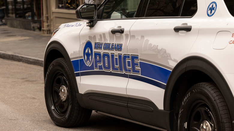 Tires on a New Orleans police cruiser