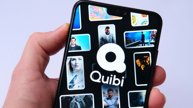 phone showing the Quibi app