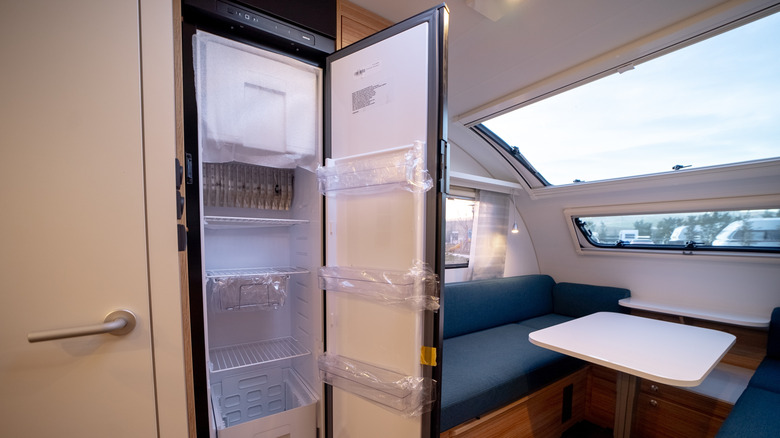 A full-size fridge in an RV