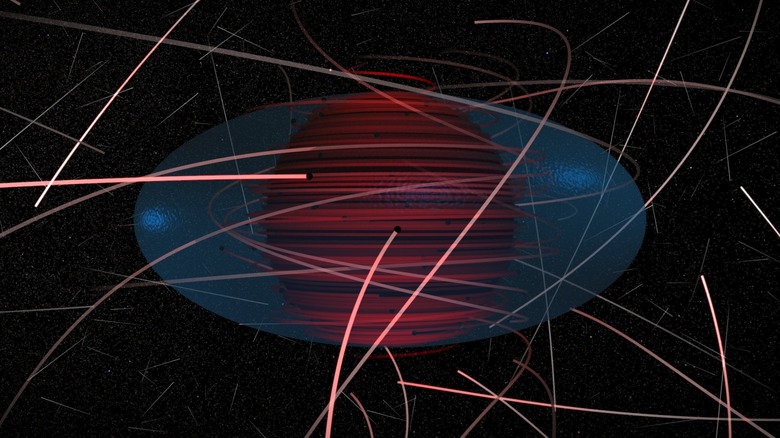 Illustration of dark matter particles