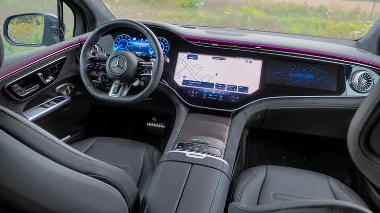 The MBUX Hyperscreen in the EQE SUV