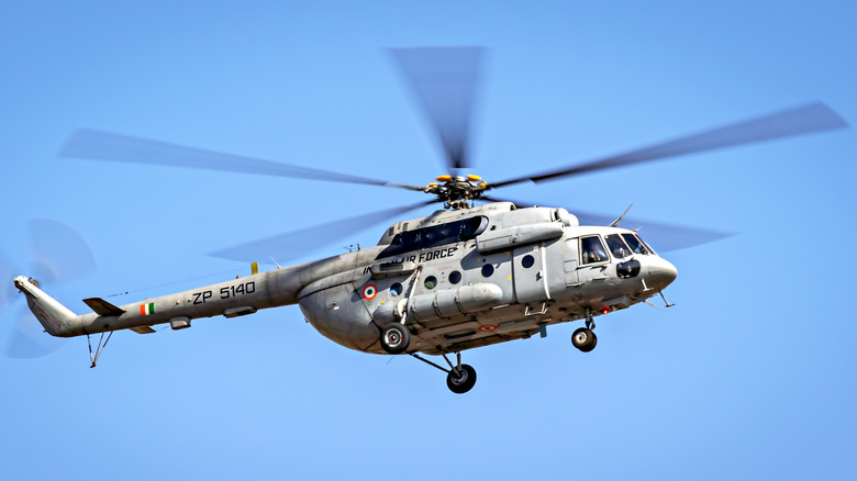 Indian Air Force MI-17 Helicopter in flight