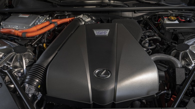 A Lexus Hybrid Drive engine on a 2023 LC500h
