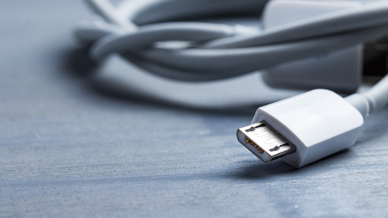 Closeup of a micro USB