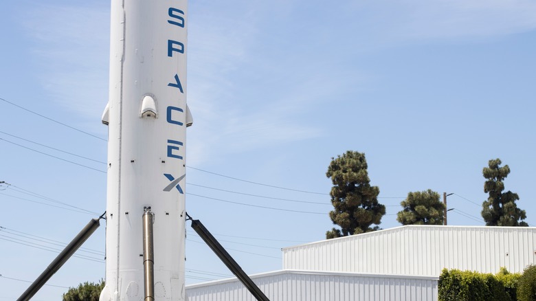 SpaceX rocket on display