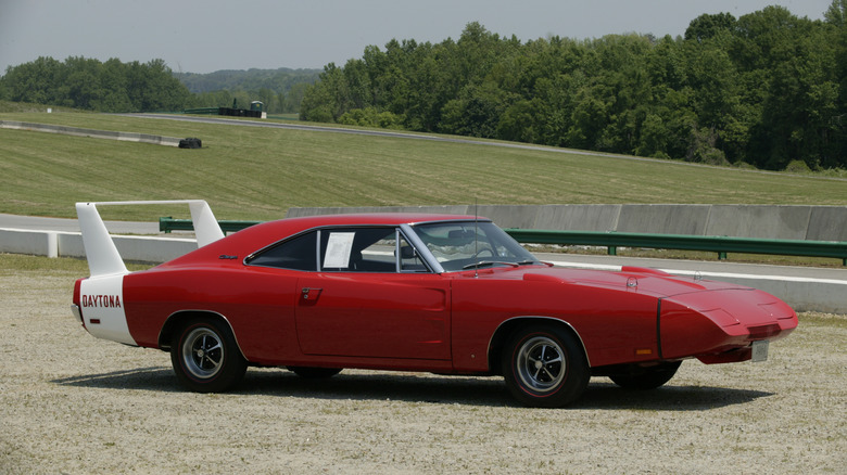1969 Dodge Charger Daytona parked on gravel
