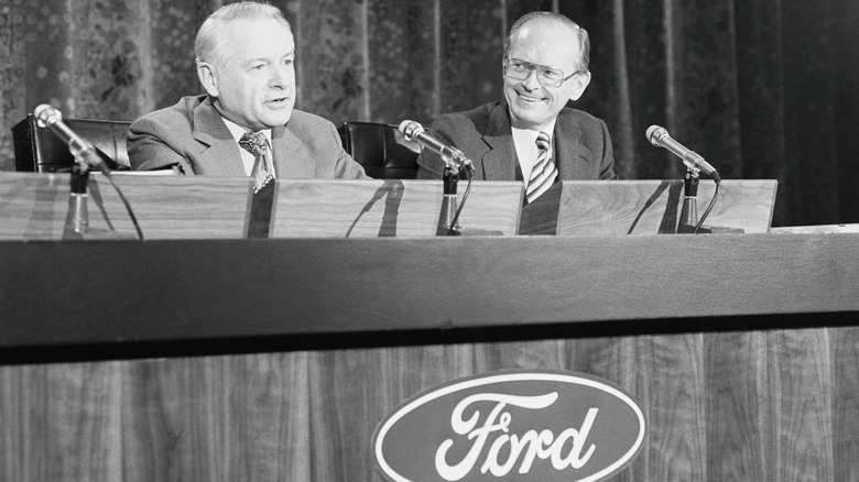 Ford executives speaking at press conference
