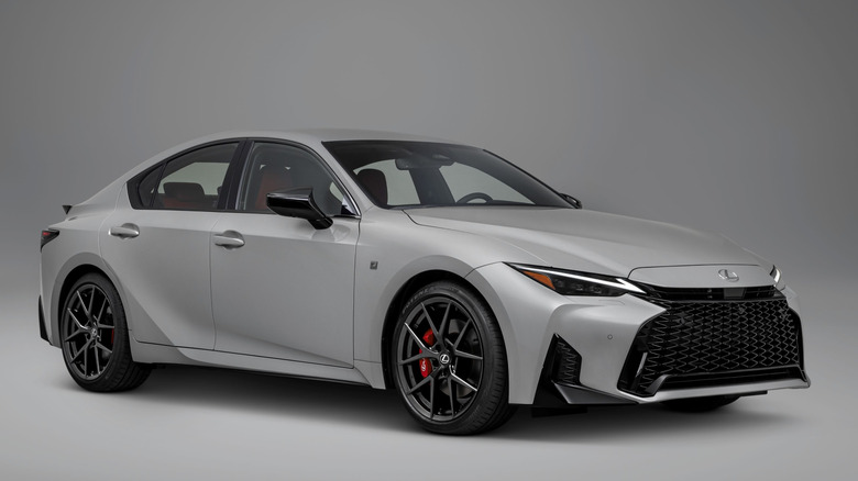 Front 3/4 view of 2026 Lexus IS in studio setting