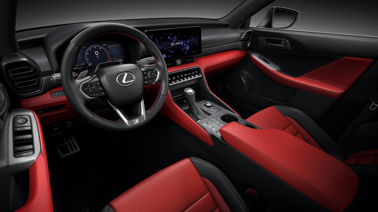 Interior view of 2026 Lexus IS in studio setting