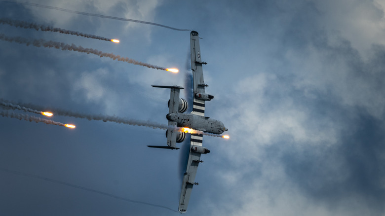 A-10 Thunderbolt II avoiding missiles