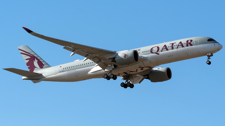 Airbus A350 of Qatar airways flying
