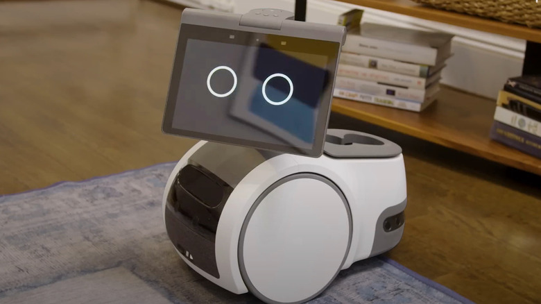 Amazon Astro shows its humanoid facial expressions.