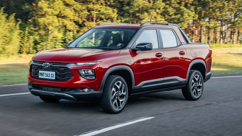 2025 Chevy Montana pickup driving on road