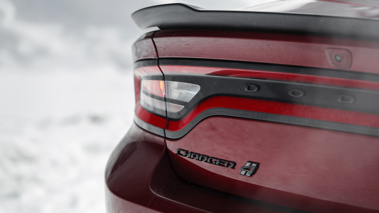 Close up of Dodge Charger rear bumper